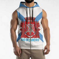 Rio de Janeiro Brazil Sleeveless Zip Hoodie Flag Style - Wonder Print Shop