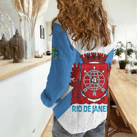 Rio de Janeiro Brazil Women Casual Shirt Flag Style - Wonder Print Shop
