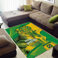 Rio de Janeiro Brazil Area Rug Christ the Redeemer Mix Sugarloaf Mountain - Wonder Print Shop
