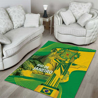 Rio de Janeiro Brazil Area Rug Christ the Redeemer Mix Sugarloaf Mountain - Wonder Print Shop