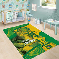 Rio de Janeiro Brazil Area Rug Christ the Redeemer Mix Sugarloaf Mountain - Wonder Print Shop