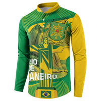 Rio de Janeiro Brazil Button Sweatshirt Christ the Redeemer Mix Sugarloaf Mountain - Wonder Print Shop