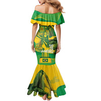 Rio de Janeiro Brazil Family Matching Mermaid Dress and Hawaiian Shirt Christ the Redeemer Mix Sugarloaf Mountain - Wonder Print Shop