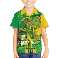 Rio de Janeiro Brazil Family Matching Off The Shoulder Long Sleeve Dress and Hawaiian Shirt Christ the Redeemer Mix Sugarloaf Mountain - Wonder Print Shop