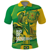 Rio de Janeiro Brazil Polo Shirt Christ the Redeemer Mix Sugarloaf Mountain - Wonder Print Shop