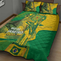 Rio de Janeiro Brazil Quilt Bed Set Christ the Redeemer Mix Sugarloaf Mountain - Wonder Print Shop