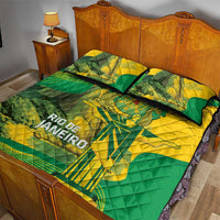 Rio de Janeiro Brazil Quilt Bed Set Christ the Redeemer Mix Sugarloaf Mountain - Wonder Print Shop
