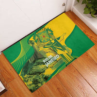 Rio de Janeiro Brazil Rubber Doormat Christ the Redeemer Mix Sugarloaf Mountain - Wonder Print Shop