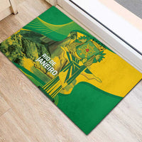 Rio de Janeiro Brazil Rubber Doormat Christ the Redeemer Mix Sugarloaf Mountain - Wonder Print Shop