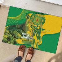 Rio de Janeiro Brazil Rubber Doormat Christ the Redeemer Mix Sugarloaf Mountain - Wonder Print Shop