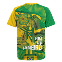 Rio de Janeiro Brazil Rugby Jersey Christ the Redeemer Mix Sugarloaf Mountain - Wonder Print Shop