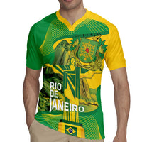 Rio de Janeiro Brazil Rugby Jersey Christ the Redeemer Mix Sugarloaf Mountain - Wonder Print Shop