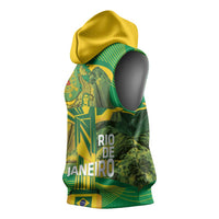 Rio de Janeiro Brazil Sleeveless Hoodie Christ the Redeemer Mix Sugarloaf Mountain - Wonder Print Shop