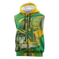 Rio de Janeiro Brazil Sleeveless Zip Hoodie Christ the Redeemer Mix Sugarloaf Mountain - Wonder Print Shop