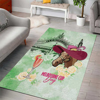 Australia Cup Melbourne Horse Racing Area Rug Hats Heels & Horseshoes Yellow Roses - Wonder Print Shop