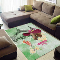 Australia Cup Melbourne Horse Racing Area Rug Hats Heels & Horseshoes Yellow Roses - Wonder Print Shop