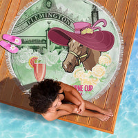 Australia Cup Melbourne Horse Racing Beach Blanket Hats Heels & Horseshoes Yellow Roses - Wonder Print Shop