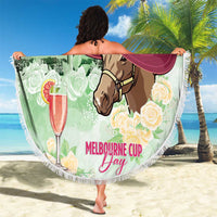 Australia Cup Melbourne Horse Racing Beach Blanket Hats Heels & Horseshoes Yellow Roses - Wonder Print Shop
