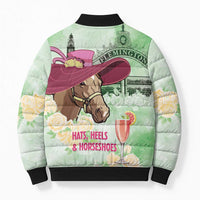 Australia Cup Melbourne Horse Racing Bomber Puffer Jacket Hats Heels & Horseshoes Yellow Roses - Wonder Print Shop