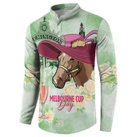 Australia Cup Melbourne Horse Racing Button Sweatshirt Hats Heels & Horseshoes Yellow Roses - Wonder Print Shop