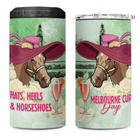 Australia Cup Melbourne Horse Racing 4 in 1 Can Cooler Tumbler Hats Heels & Horseshoes Yellow Roses - Wonder Print Shop