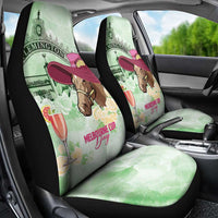 Australia Cup Melbourne Horse Racing Car Seat Cover Hats Heels & Horseshoes Yellow Roses - Wonder Print Shop