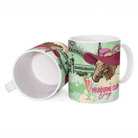 Australia Cup Melbourne Horse Racing Ceramic Mug Hats Heels & Horseshoes Yellow Roses - Wonder Print Shop