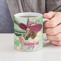 Australia Cup Melbourne Horse Racing Ceramic Mug Hats Heels & Horseshoes Yellow Roses - Wonder Print Shop