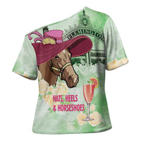 Australia Cup Melbourne Horse Racing Cross Shoulder Shirt Hats Heels & Horseshoes Yellow Roses - Wonder Print Shop