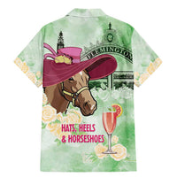 Australia Cup Melbourne Horse Racing Family Matching Mermaid Dress and Hawaiian Shirt Hats Heels & Horseshoes Yellow Roses - Wonder Print Shop