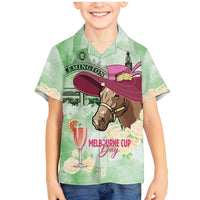 Australia Cup Melbourne Horse Racing Family Matching Mermaid Dress and Hawaiian Shirt Hats Heels & Horseshoes Yellow Roses - Wonder Print Shop