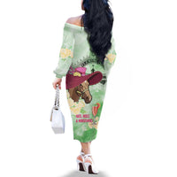 Australia Cup Melbourne Horse Racing Family Matching Off The Shoulder Long Sleeve Dress and Hawaiian Shirt Hats Heels & Horseshoes Yellow Roses - Wonder Print Shop