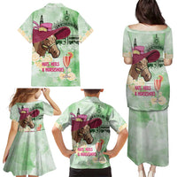 Australia Cup Melbourne Horse Racing Family Matching Puletasi and Hawaiian Shirt Hats Heels & Horseshoes Yellow Roses - Wonder Print Shop