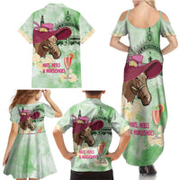 Australia Cup Melbourne Horse Racing Family Matching Summer Maxi Dress and Hawaiian Shirt Hats Heels & Horseshoes Yellow Roses - Wonder Print Shop