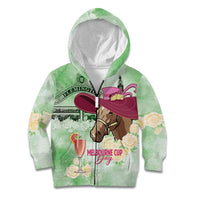 Australia Cup Melbourne Horse Racing Kid Hoodie Hats Heels & Horseshoes Yellow Roses - Wonder Print Shop