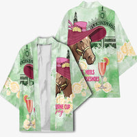 Australia Cup Melbourne Horse Racing Kimono Hats Heels & Horseshoes Yellow Roses - Wonder Print Shop
