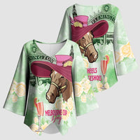 Australia Cup Melbourne Horse Racing Kimono Sleeve Blouse Hats Heels & Horseshoes Yellow Roses - Wonder Print Shop