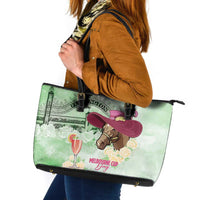 Australia Cup Melbourne Horse Racing Leather Tote Bag Hats Heels & Horseshoes Yellow Roses - Wonder Print Shop
