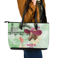 Australia Cup Melbourne Horse Racing Leather Tote Bag Hats Heels & Horseshoes Yellow Roses - Wonder Print Shop