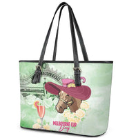 Australia Cup Melbourne Horse Racing Leather Tote Bag Hats Heels & Horseshoes Yellow Roses - Wonder Print Shop