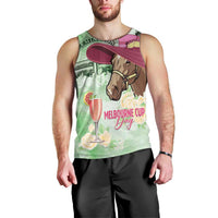 Australia Cup Melbourne Horse Racing Men Tank Top Hats Heels & Horseshoes Yellow Roses - Wonder Print Shop