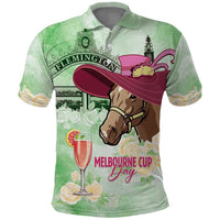 Australia Cup Melbourne Horse Racing Polo Shirt Hats Heels & Horseshoes Yellow Roses - Wonder Print Shop