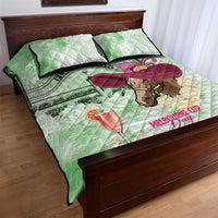 Australia Cup Melbourne Horse Racing Quilt Bed Set Hats Heels & Horseshoes Yellow Roses - Wonder Print Shop