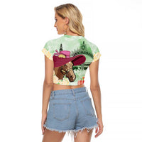 Australia Cup Melbourne Horse Racing Raglan Cropped T Shirt Hats Heels & Horseshoes Yellow Roses - Wonder Print Shop