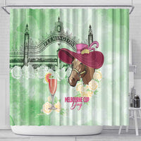Australia Cup Melbourne Horse Racing Shower Curtain Hats Heels & Horseshoes Yellow Roses - Wonder Print Shop