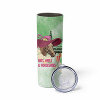 Australia Cup Melbourne Horse Racing Skinny Tumbler Hats Heels & Horseshoes Yellow Roses - Wonder Print Shop