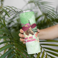 Australia Cup Melbourne Horse Racing Skinny Tumbler Hats Heels & Horseshoes Yellow Roses - Wonder Print Shop