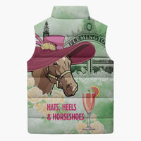 Australia Cup Melbourne Horse Racing Sleeveless Puffer Jacket Hats Heels & Horseshoes Yellow Roses - Wonder Print Shop