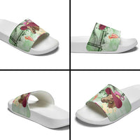 Australia Cup Melbourne Horse Racing Slide Sandals Hats Heels & Horseshoes Yellow Roses - Wonder Print Shop