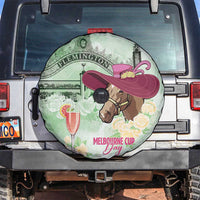 Australia Cup Melbourne Horse Racing Spare Tire Cover Hats Heels & Horseshoes Yellow Roses - Wonder Print Shop